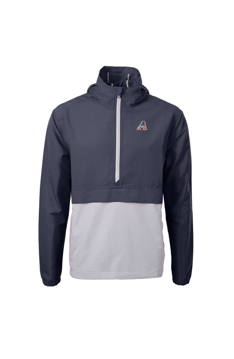 Cutter & Buck Men's Cutter & Buck  Navy/Gray Arizona Diamondbacks Americana Logo Charter Eco Knit Recycled Anorak Half-Zip Jacket, Alternate, color, 
