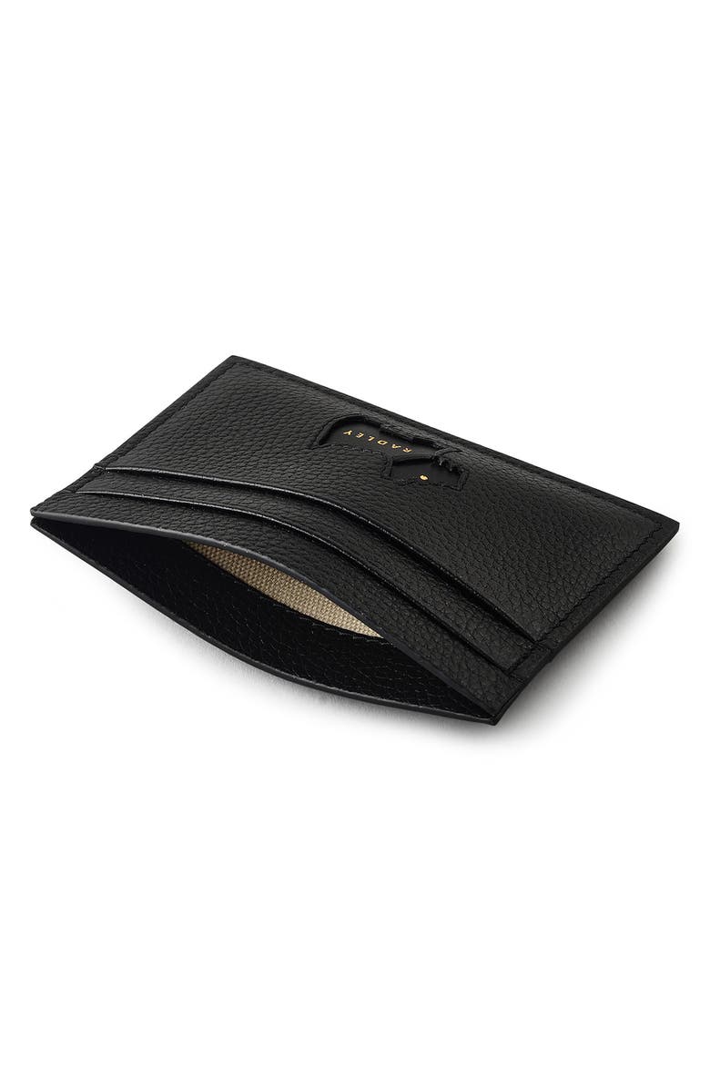 Radley Cookie Cutter Leather Card Case, Alternate, color, Black