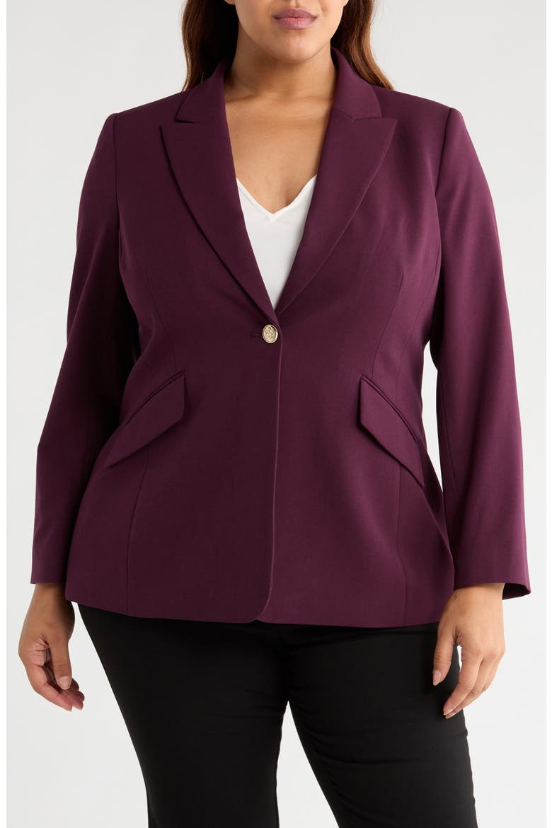 One-Button Jacket, Alternate, color, PLUM