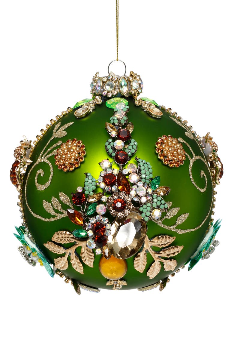Kings Jewel Ball Ornament, Green, Main, color, Green