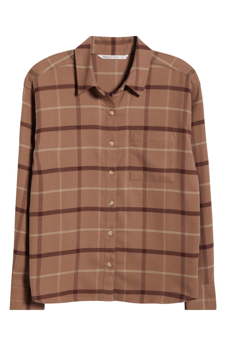 Free Fly Seawool Flannel Shirt, Alternate, color, Fossil Plaid