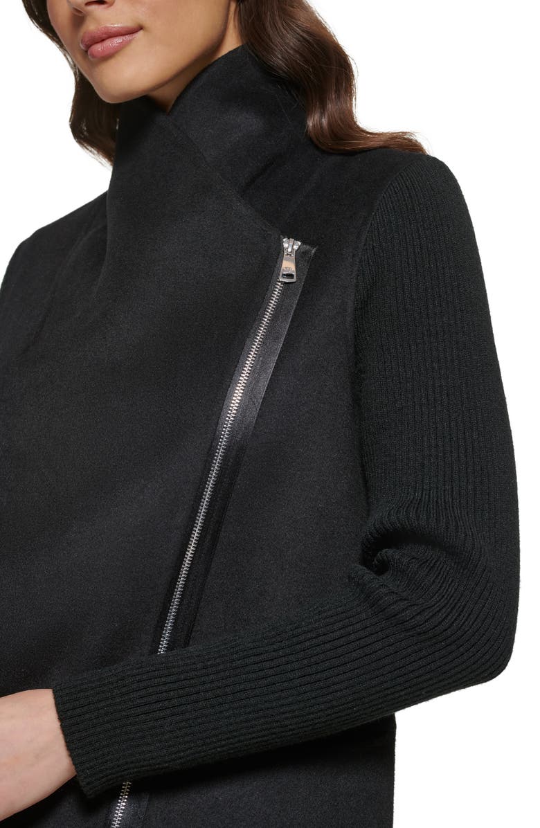 Kenneth Cole New York Double Face Wool Blend Coat, Alternate, color, Black