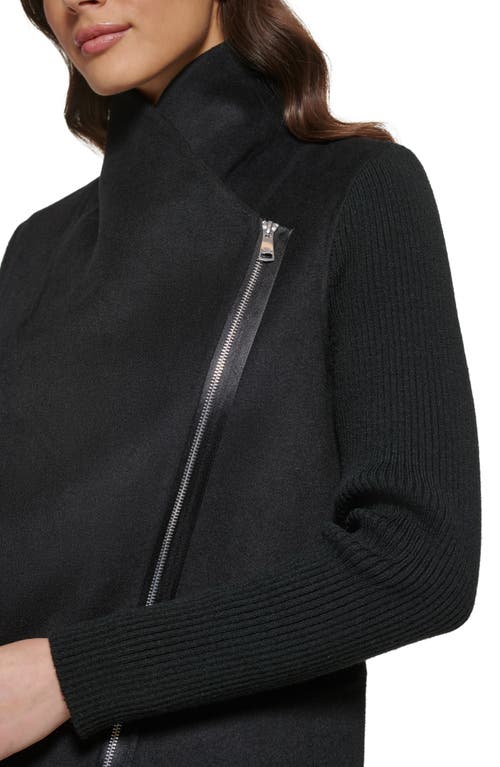Kenneth Cole New York Double Face Wool Blend Coat In Black