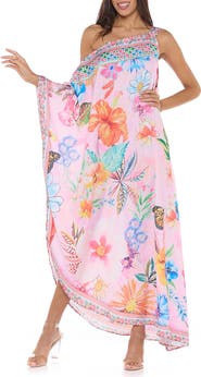 RANEES Floral One-Shoulder Cover-Up Dress