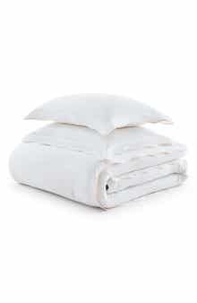 Simple Scallop Cotton Percale Duvet Cover Set