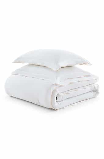 Simple Scallop Cotton Percale Duvet Cover Set