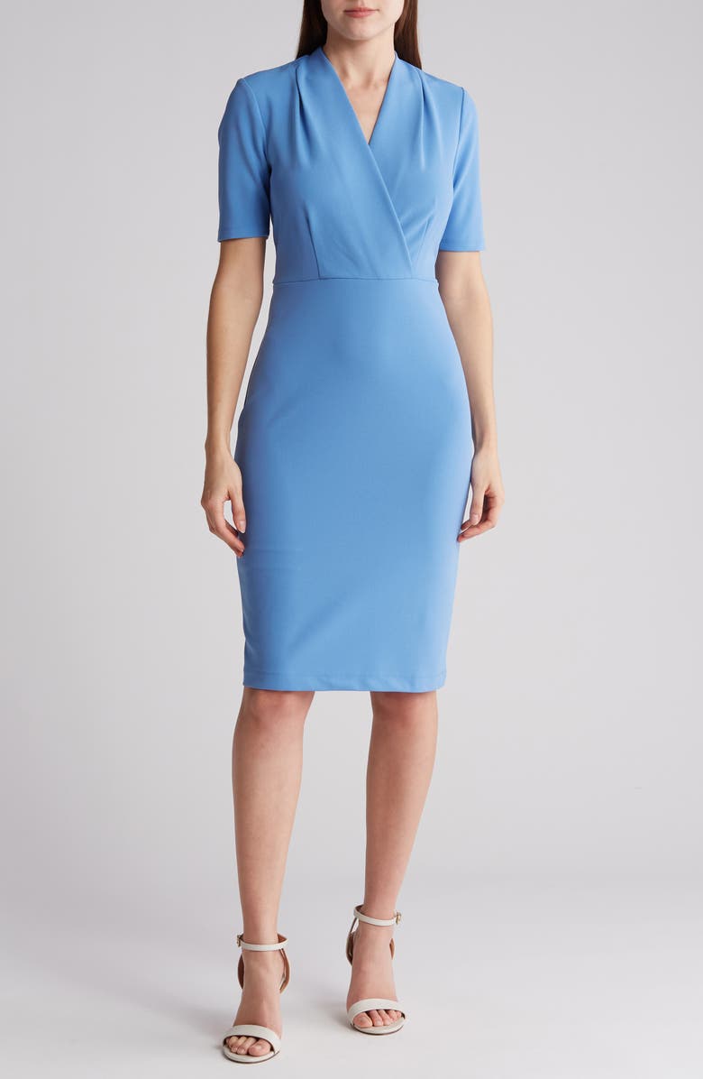 Maggy London Pleated Sheath Dress, Main, color,