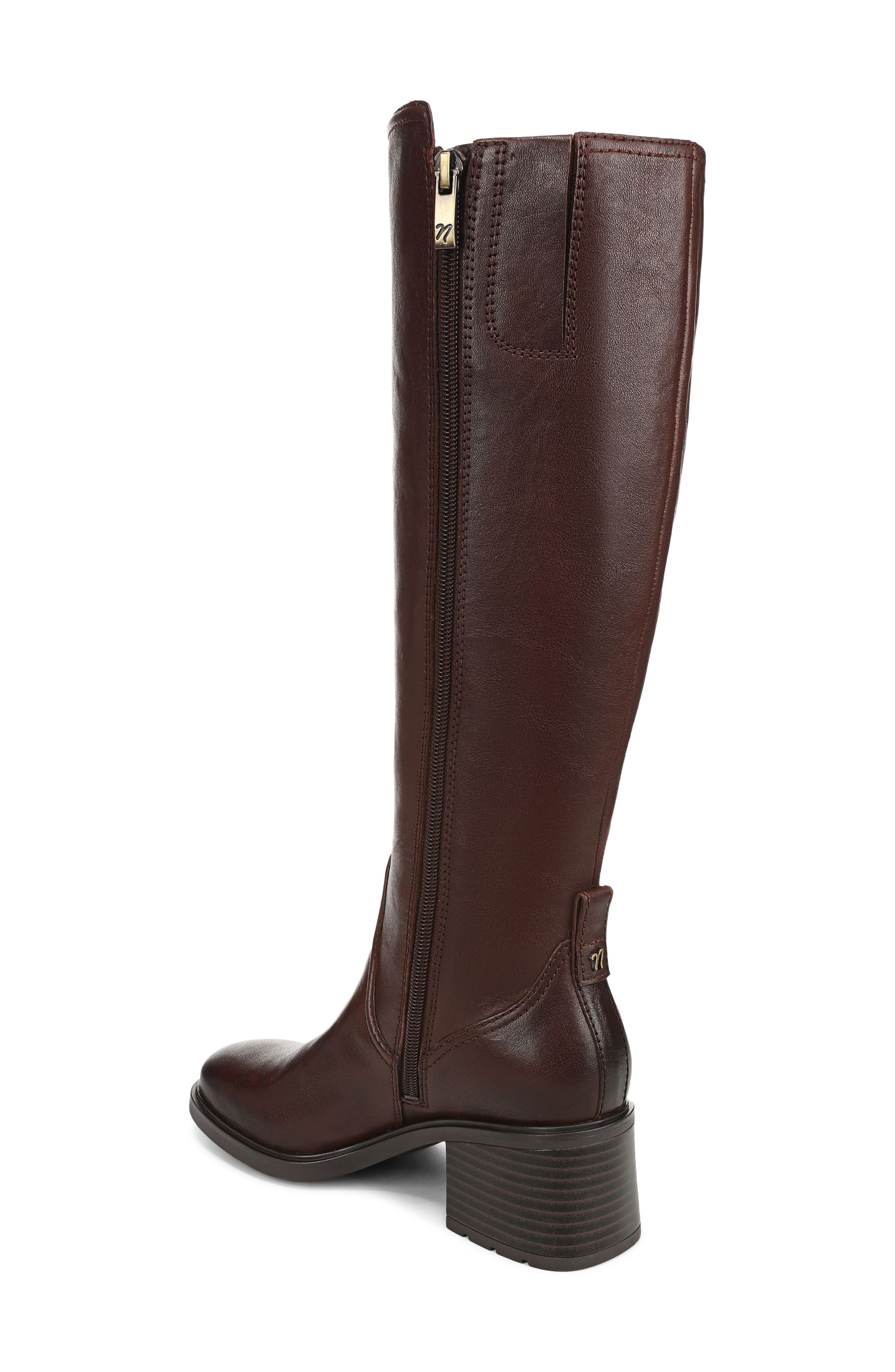 Phoenix Knee High Leather Boot, Alternate, color, DARK BROWN LEATHER