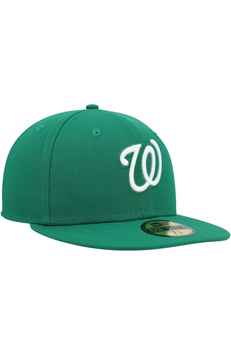 New Era Men's New Era Kelly Green Washington Nationals White Logo 59FIFTY Fitted Hat, Alternate, color, 