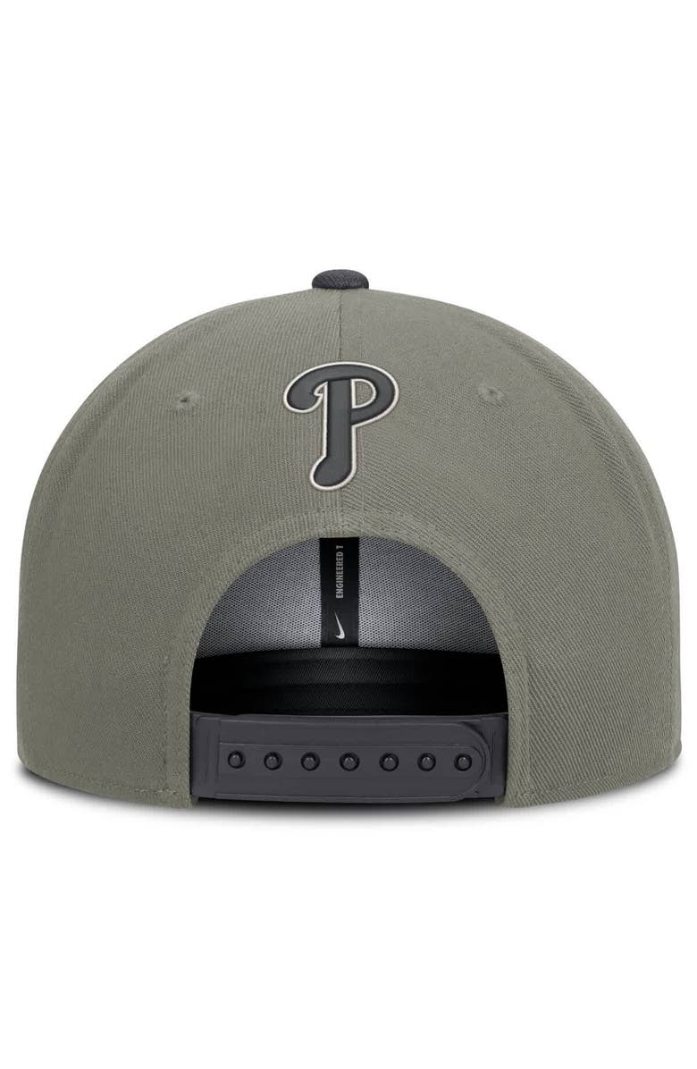 Nike Men's Nike Olive Philadelphia Phillies Pro Dri-FIT Snapback Hat, Alternate, color, Gray