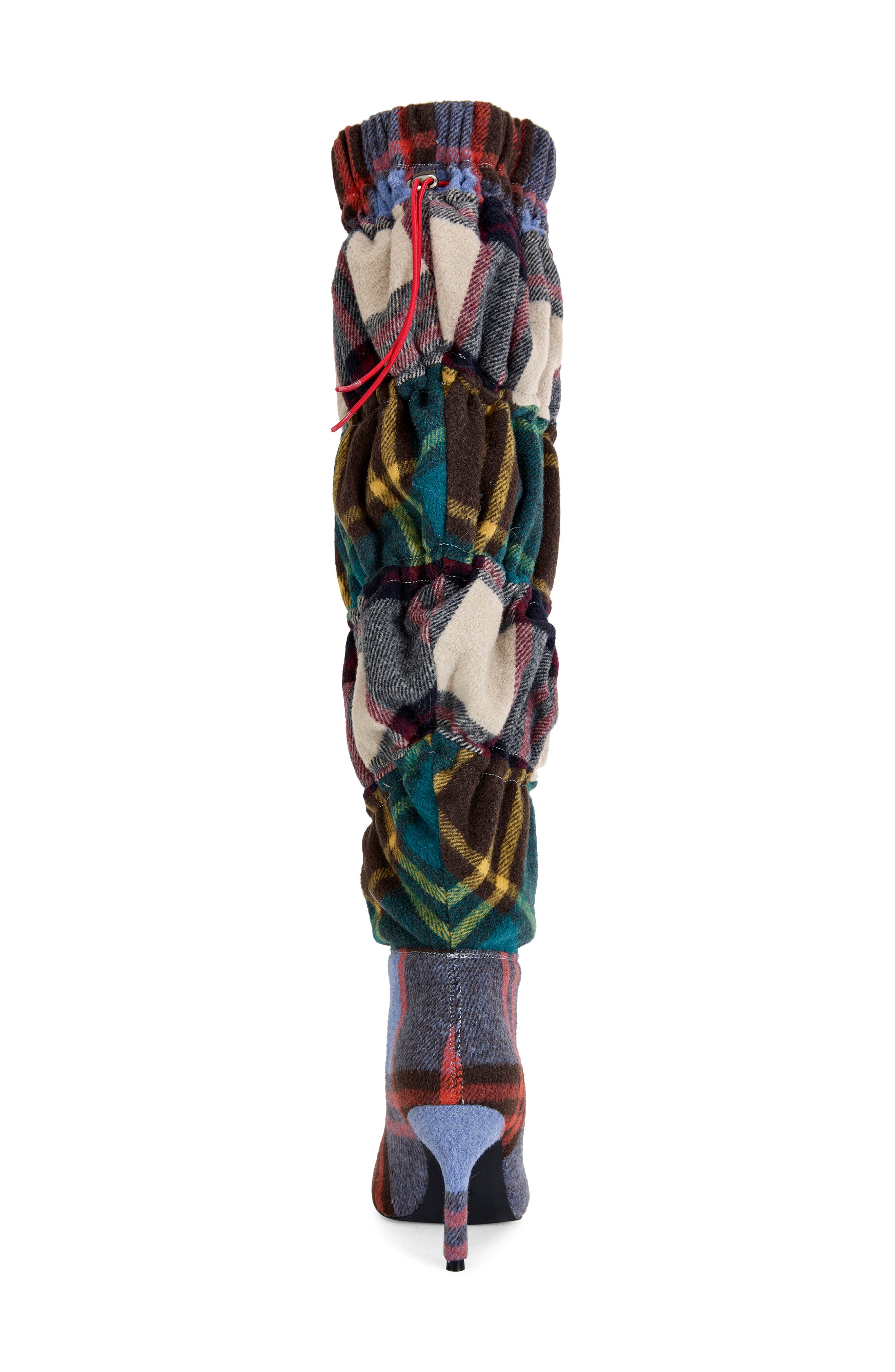 AZALEA WANG Elodie Plaid Multicolor Stiletto Boot, Alternate, color, Multi