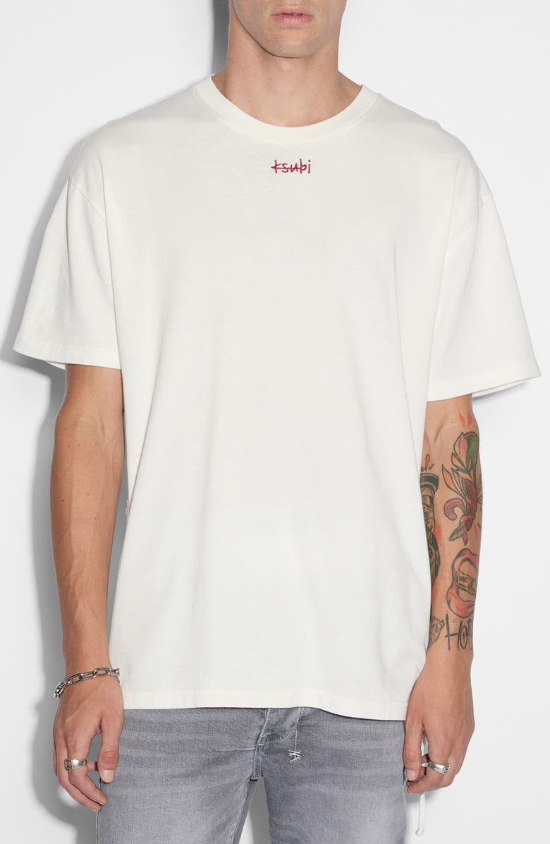 Ksubi Stitch Up Biggie Vintage White T-Shirt, Main, color, 