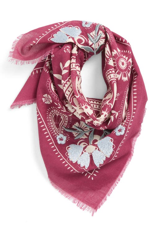 Treasure & Bond Floral Embroidered Bandana In Pink