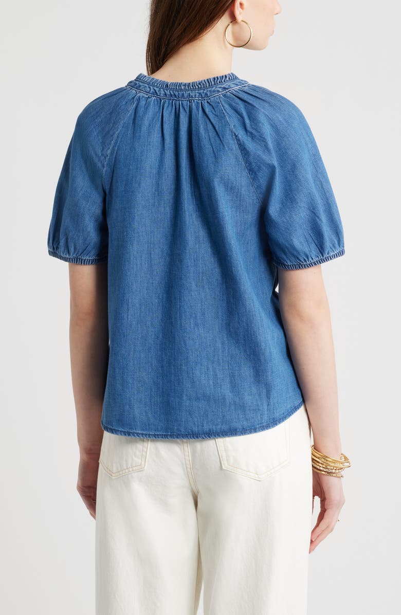 Treasure & Bond V-Neck Chambray Top, Alternate, color, Medium Wash