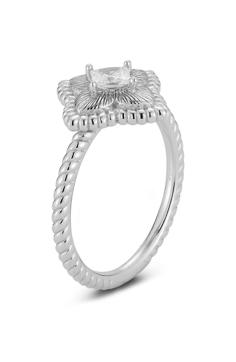 GLAZE JEWELRY Clover Ring, Alternate, color, Silver