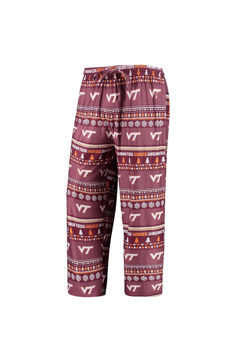 CONCEPTS SPORT Men's Concepts Sport Maroon Virginia Tech Hokies Ugly Sweater Long Sleeve T-Shirt and Pants Sleep Set, Alternate, color, Maroon