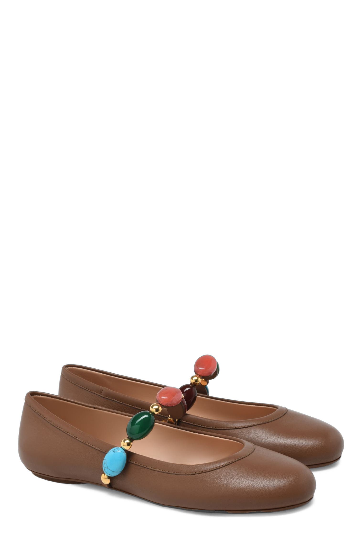 Shanti Mary Jane Ballerina, Alternate, color, Brown Leather