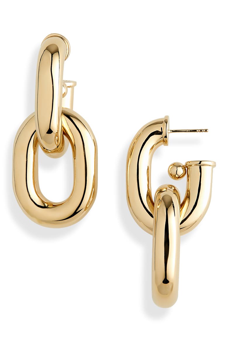 XL Link Drop Earrings, Main, color, P710 GOLD