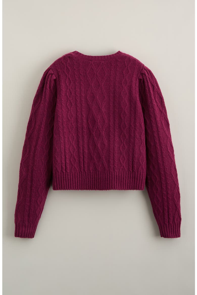 Kids' Cable Stitch Sweater, Alternate, color, PURPLE POTION