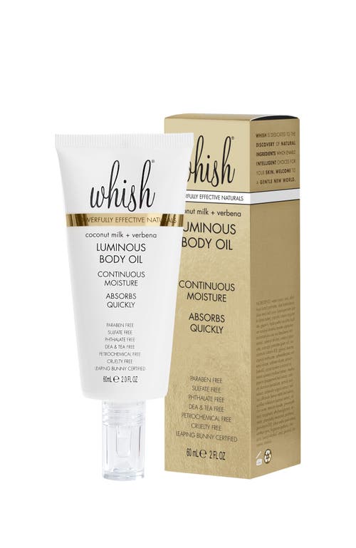 Whish Beauty Coconut Milk + Verbena Luminous Body Oil In Transparent