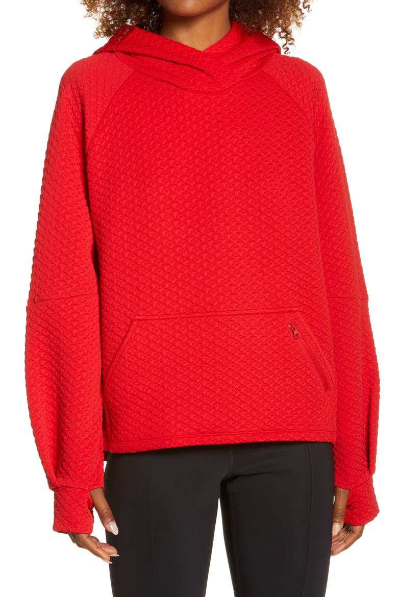 Jacquard Hoodie, Main, color, RED COUTURE