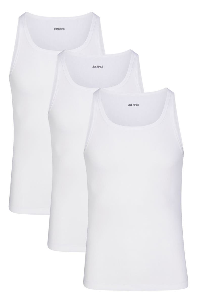 SKIMS Cotton Rib Tanks 3-Pack, Alternate, color, Chalk