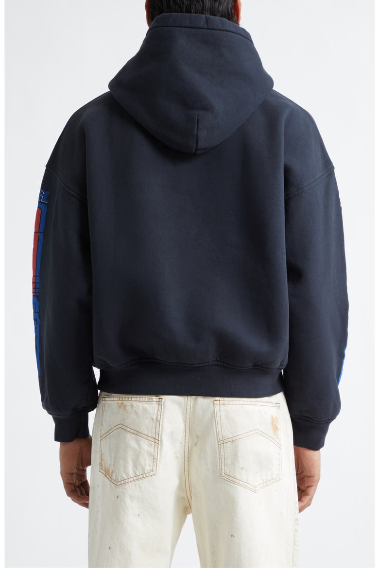 Split Petrol Logo Graphic Hoodie, Alternate, color, VINTAGE BLACK/ RED/ BLUE