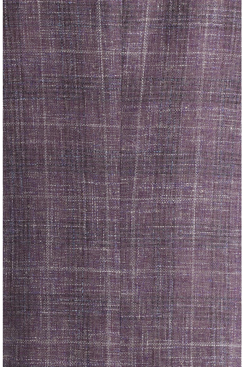 Varick Slim Fit Purple Check Slub Wool & Cotton Blend Sport Coat, Alternate, color, BURGUNDY