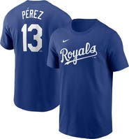 Nike Men's Nike Salvador Perez Royal Kansas City Royals Fuse Name & Number T-Shirt