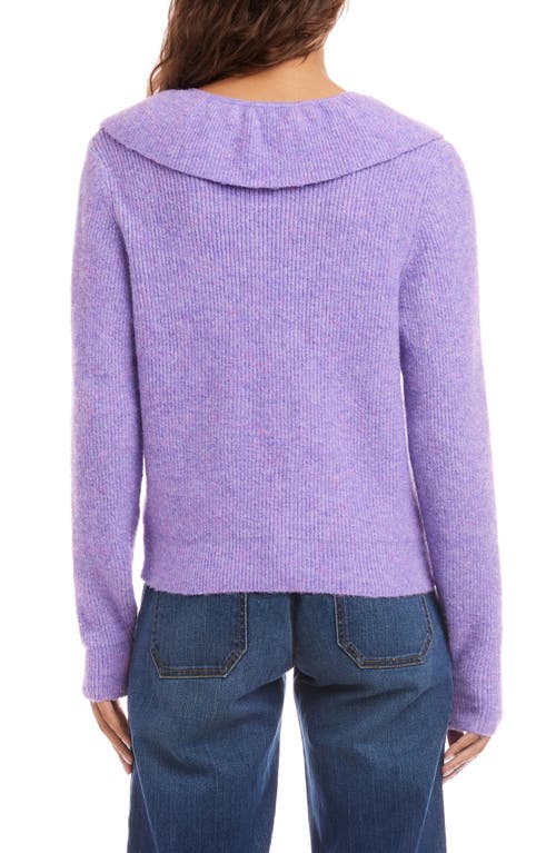 Karen Kane Ruffle V-neck Cardigan In Purple