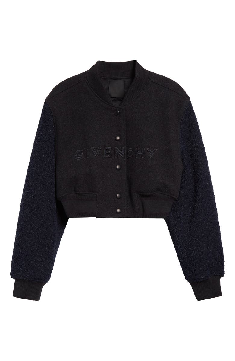 Givenchy Varsity Crop Bomber Jacket, Alternate, color,