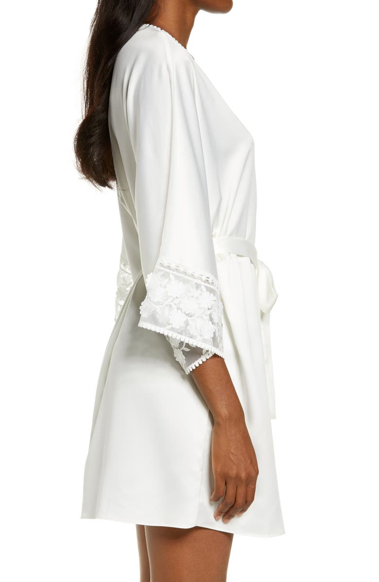 Flora Nikrooz Kylie Charm Satin Wrap, Alternate, color, Ivory