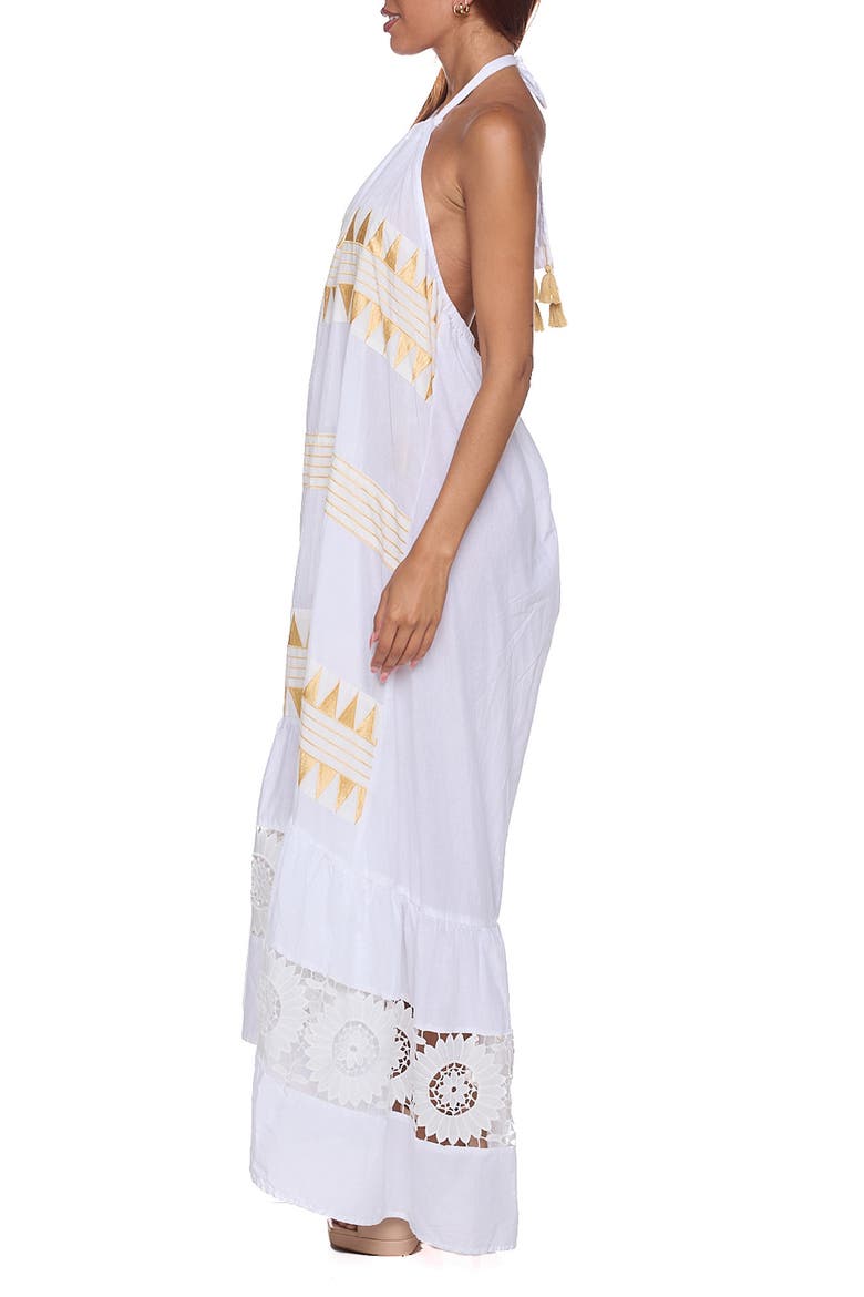 Halter Cotton Maxi Sundress, Alternate, color, WHITE