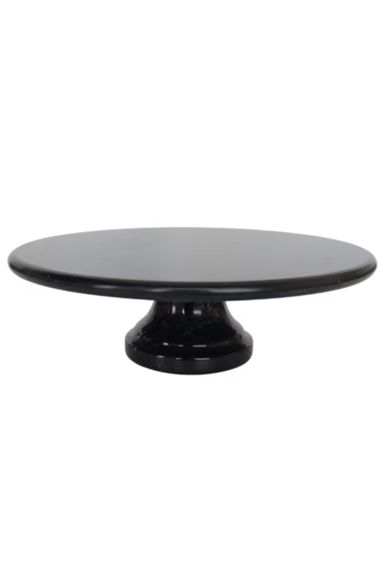 Tall Marble Lazy Susan, Main, color, Black Matte