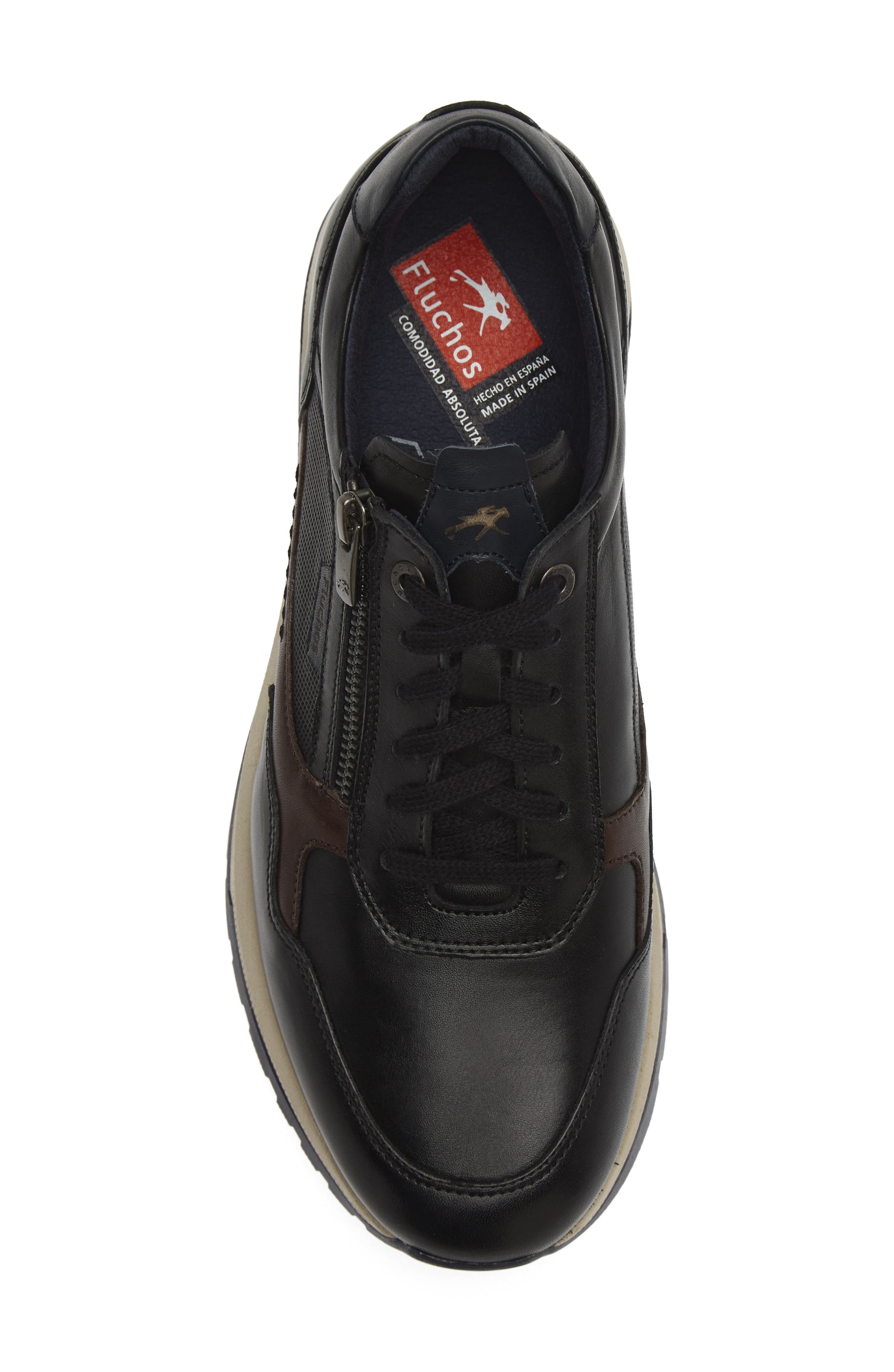 Karter Leather Sneaker, Alternate, color, BLACK