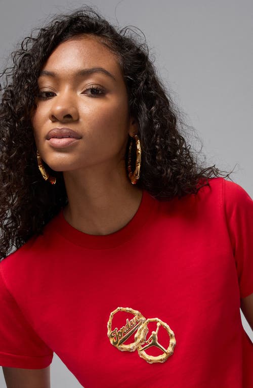 Jordan Brooklyn Puffy Graphic Tee In Red