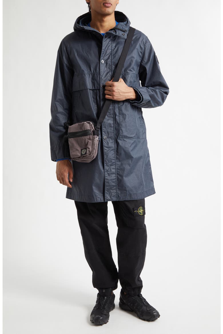 Waxed Long Parka, Alternate, color, NAVY BLUE