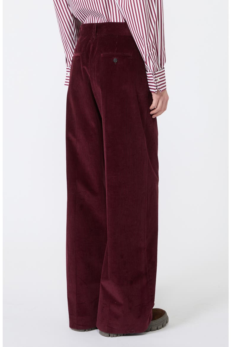 Tania Wide Leg Corduroy Pants, Alternate, color, BORDEAUX
