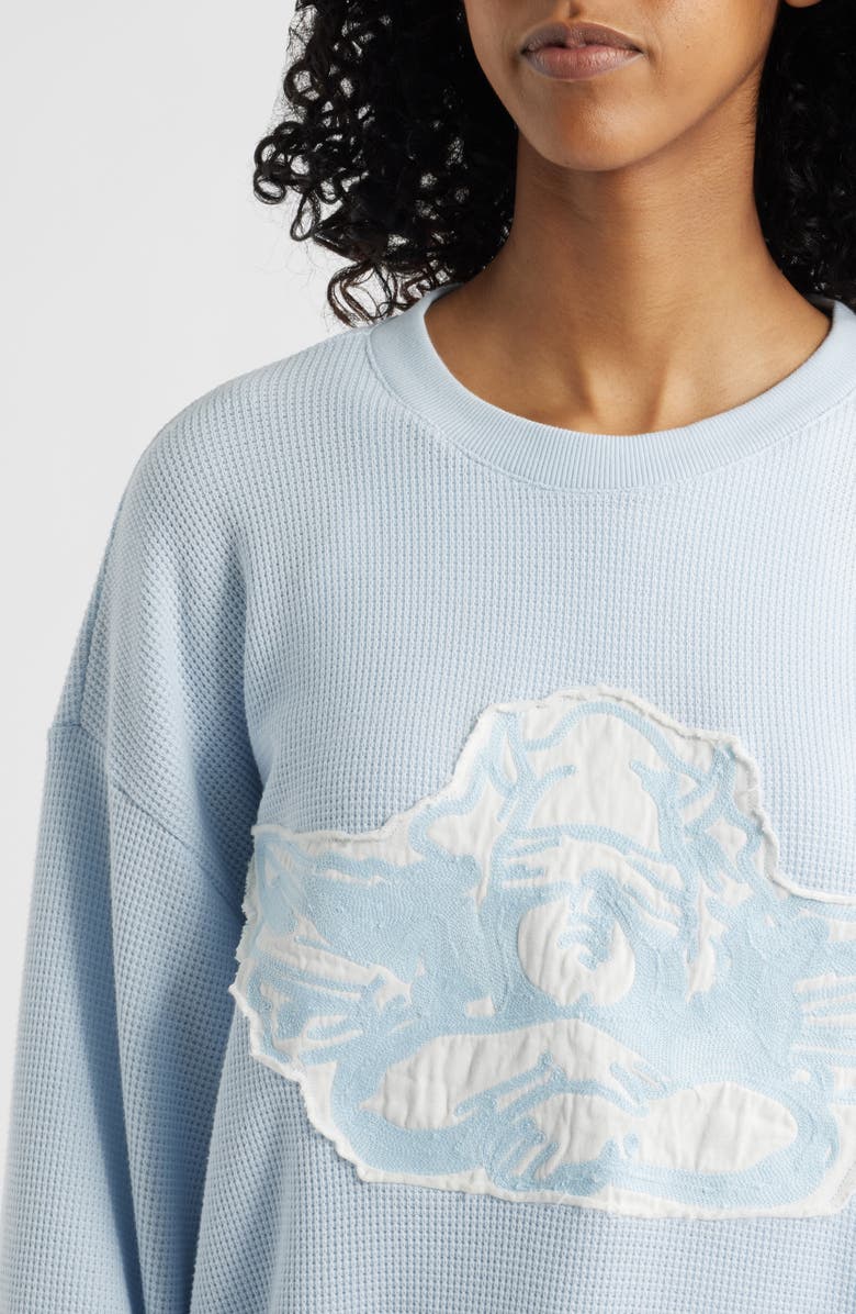 BOYS LIE Aura Let Love Guide My Way Oversize Thermal Sweatshirt, Alternate, color, Blue