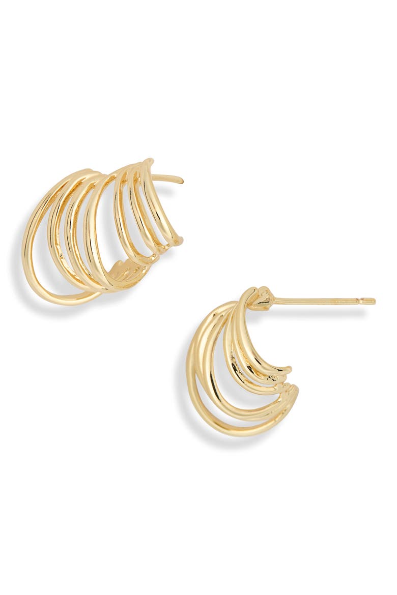 Demi Fine Hoop Ear Crawlers, Main, color, GOLD