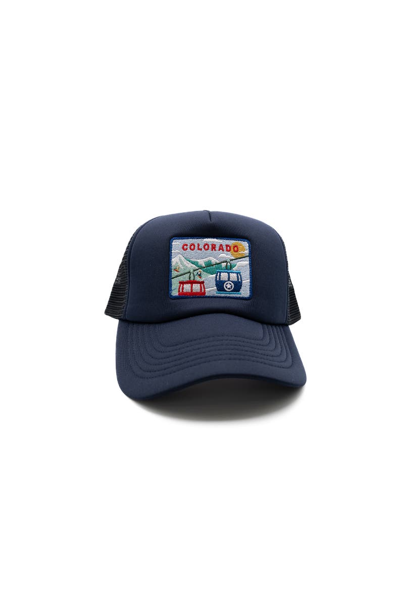 Rey To Z Colorado Postcard Trucker Hat - Kids, Main, color, Navy
