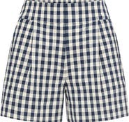 Veronica Beard Haina Gingham Stretch Cotton Shorts