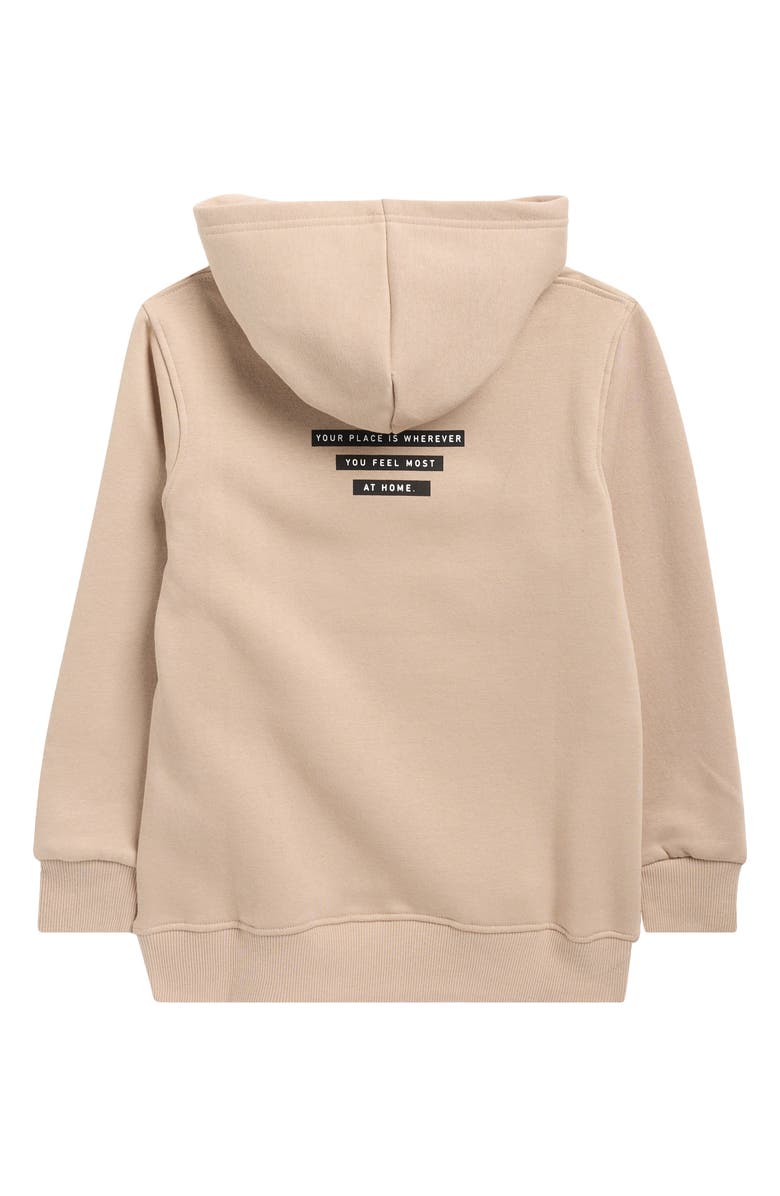 DENIM AND FLOWER Kids' Polariod Graphic Pullover Hoodie, Alternate, color, Khaki