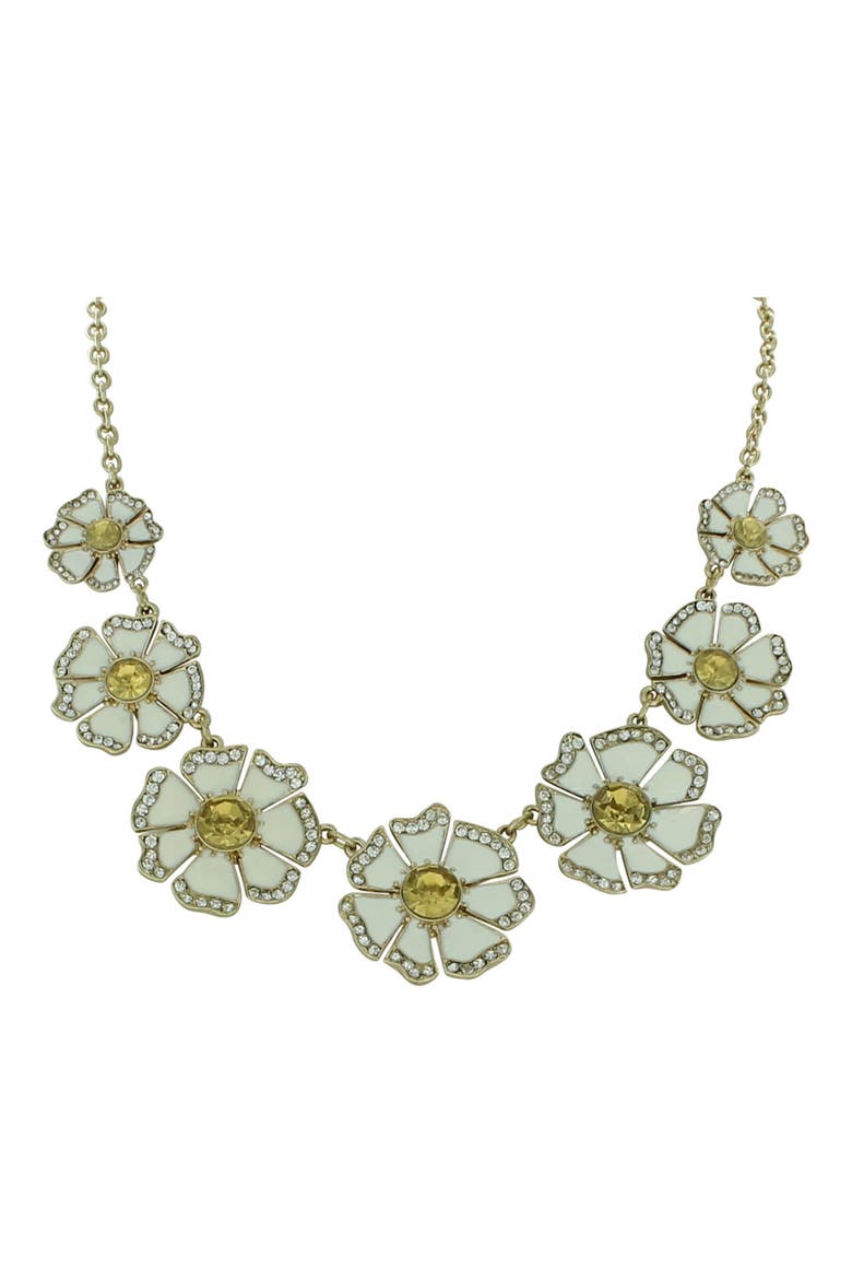 Crystal Floral Collar Necklace, Alternate, color, GOLD / WHITE