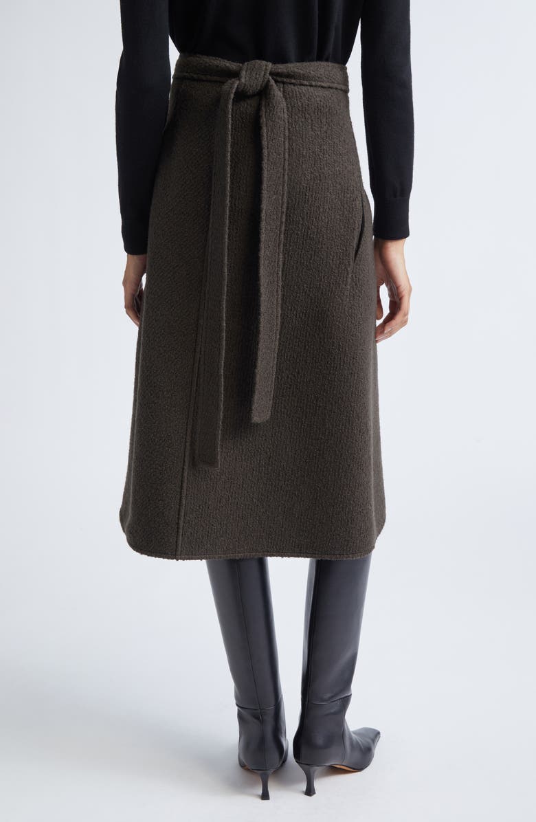 Proenza Schouler Bodhi Bouclé Twill Wrap Skirt, Alternate, color, Wood