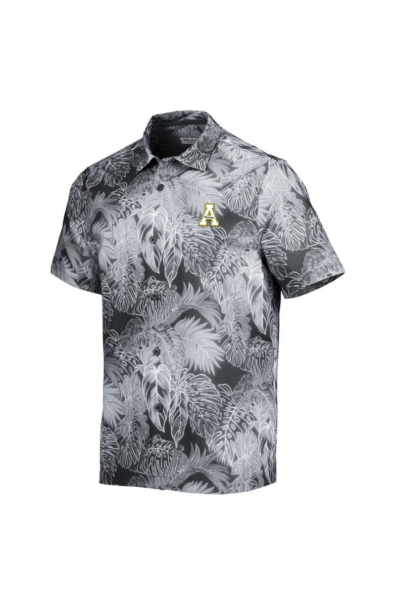 Tommy Bahama Men's Tommy Bahama Black Appalachian State Mountaineers Bahama Coast Luminescent Frond Camp IslandZone Button-Up Shirt, Alternate, color,