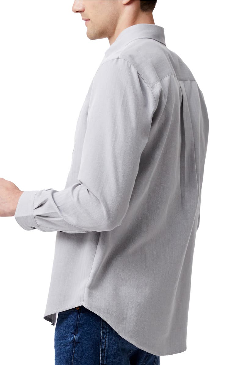 French Connection Regular Fit Herringbone Button-Down Shirt, Alternate, color, 