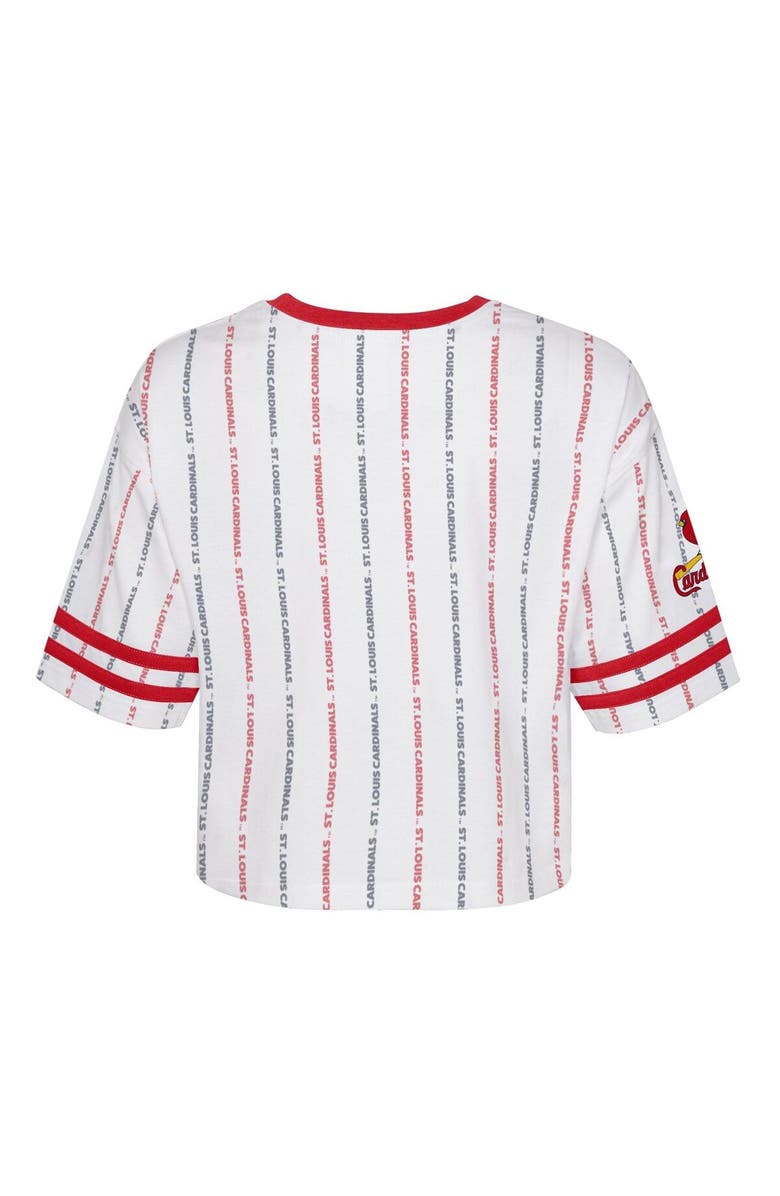 Outerstuff Girls Youth White St. Louis Cardinals Ball Striped T-Shirt, Alternate, color, 