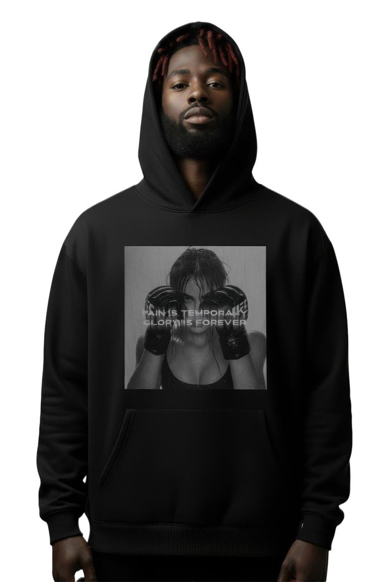 x UFC 'Glory' Hoodie, Alternate, color, Black