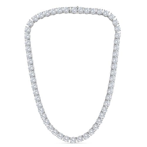 Bliss Diamond 87.80ct Tw Diamond Tennis Necklace 14k Gold 18" Lab Grown In 14k White Gold